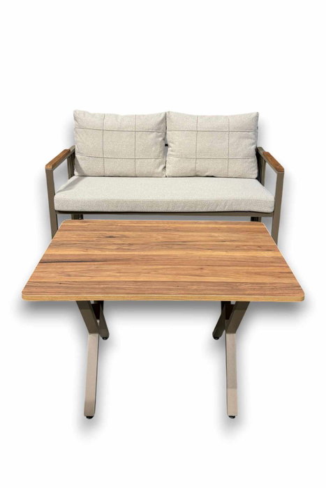 Hanah Home Fatsa Conjunto de Jardín Beige 2+1+1